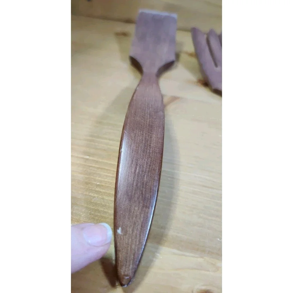 Vintage Wooden Salad Utensils Fork 12